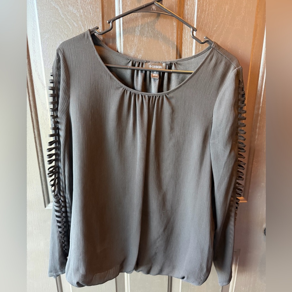 Black Sheer Sleeve Top
